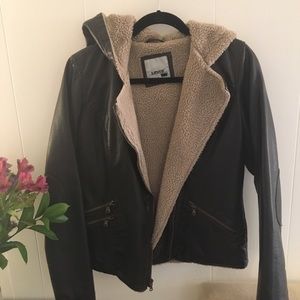 Levi’s Brown Leather Sherpa Jacket